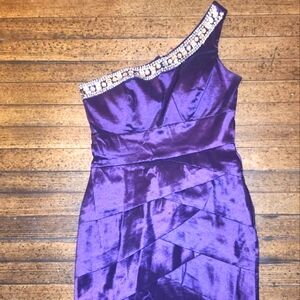 Scarlett Nite Purple Satin Dress